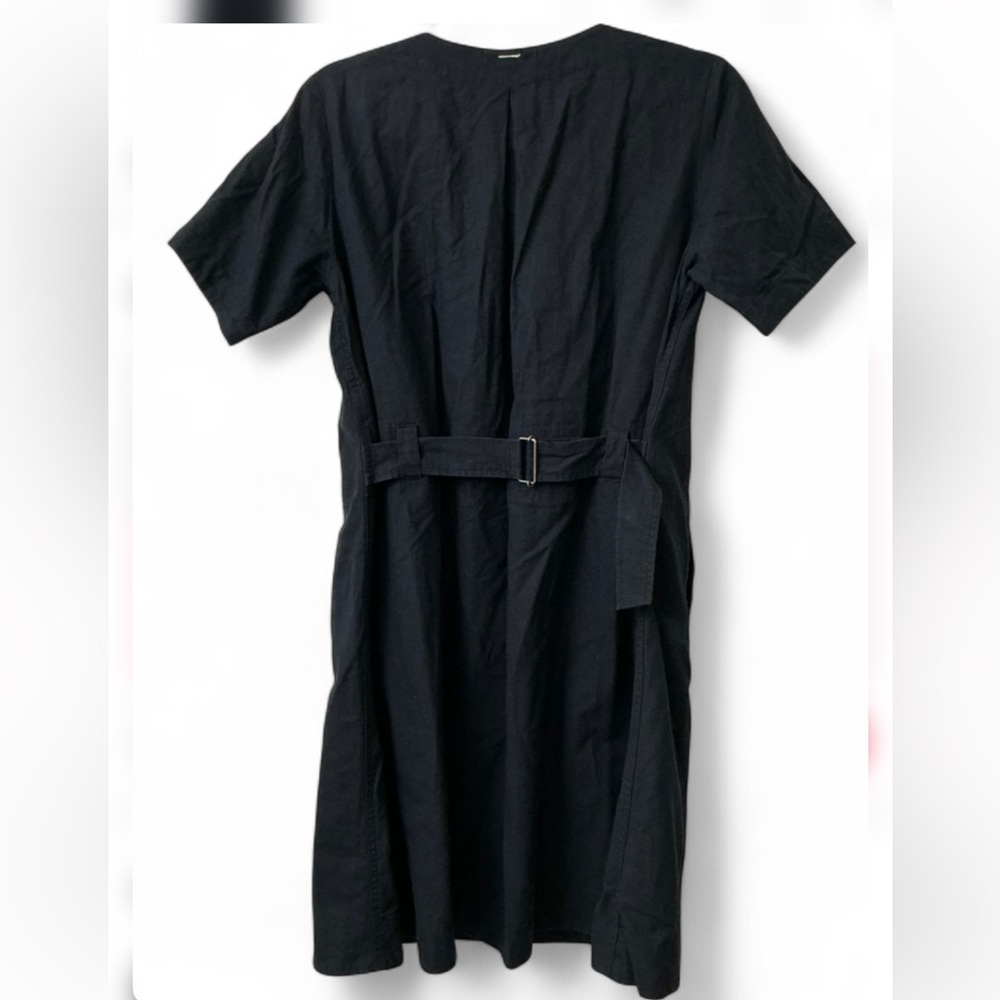 Margaret Howell MHL Linen Blend Belted Dress Minimalist Black Size I - Picture 2 of 3